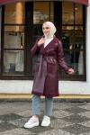 Deri Görünümlü Kap Bordo