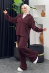 Diana Pantolonlu Takım Bordo