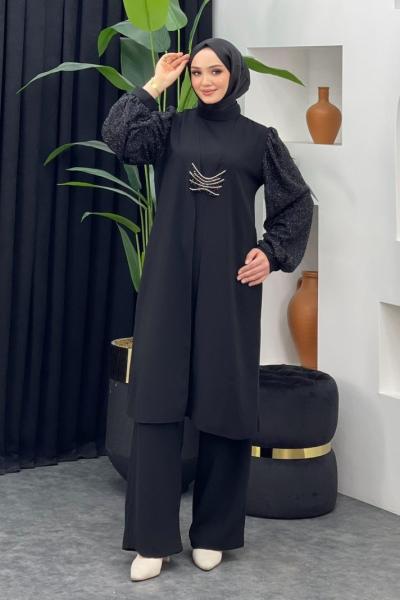 Dicle Abiye Takım Siyah