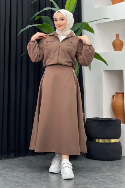 Diva Etekli Takım Kahverengi