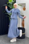 Doğa Kot Etekli Takım Açık Mavi