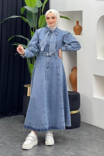 Duygu Kot Etekli Takım Açık Mavi