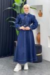 Duygu Kot Etekli Takım Koyu Mavi