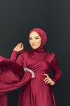 Duygu Saten Abiye Bordo