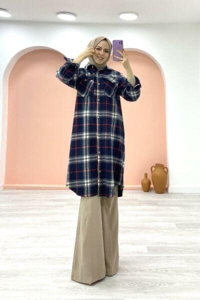 Ekose Gömlek Lacivert