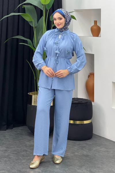 Elalem Pantolonlu Takım Bebe Mavisi