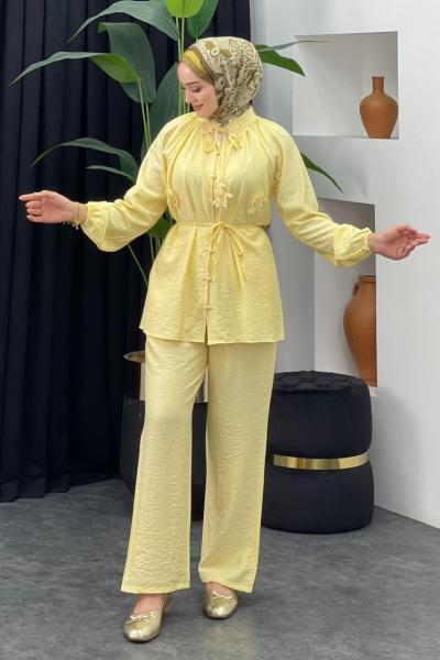 Elalem Pantolonlu Takım Sarı