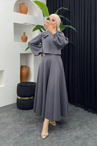 Elsa Scuba Etekli Takım Gri