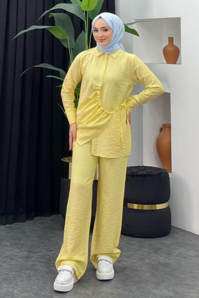 Elvan Pantolonlu Takım Sarı