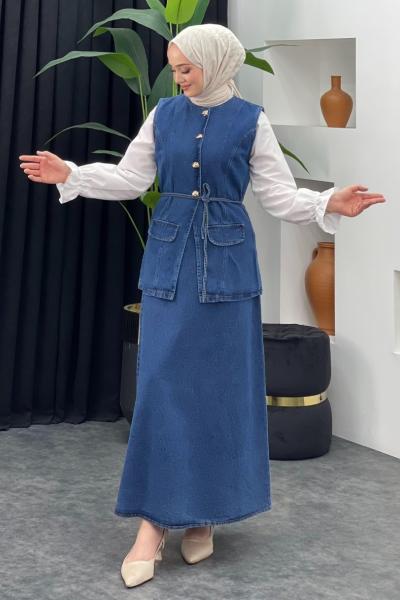 Etekli Kot Takım Mavi