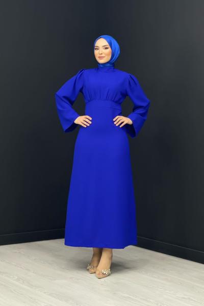 Evcen Kalem Elbise Saks Mavisi