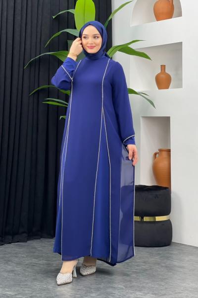 Eylül Tül Abiye Saks Mavisi