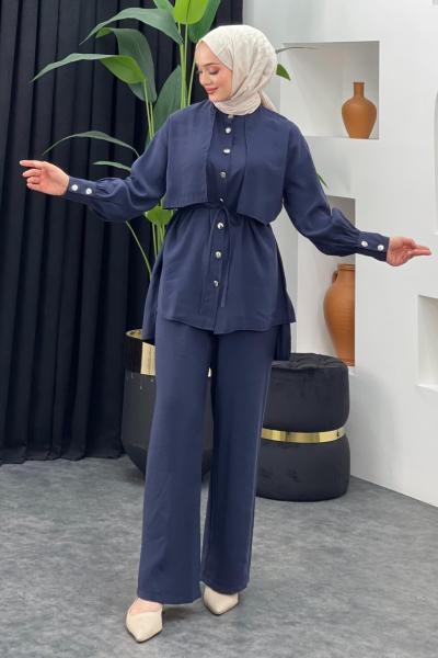 Ezgi Pantolonlu Takım Lacivert