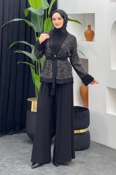 Fenomen Üçlü Abiye Takım Siyah