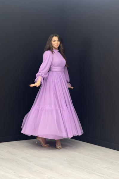Feriha Tül Elbise Lila
