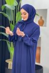 Fermuarlı Namaz Elbisesi Lacivert