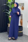 Fermuarlı Namaz Elbisesi Lacivert