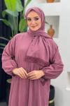 Fermuarlı Namaz Elbisesi Gül Kurusu