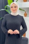 Fileli Elbise Siyah