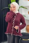 Fırfırlı Hırka Bordo