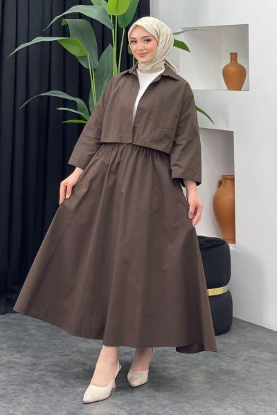 Firuze Etekli Takım Kahverengi