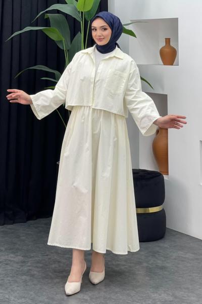 Firuze Etekli Takım Ekru/Beyaz