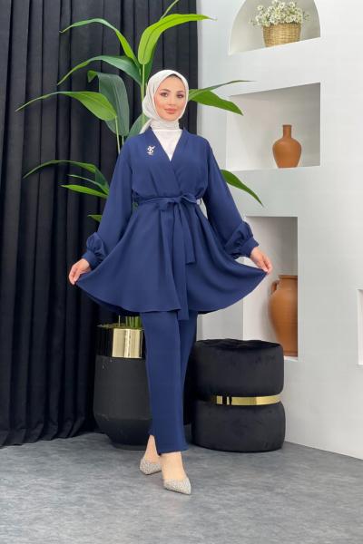 Gökyüzü Pantolonlu Takım Lacivert