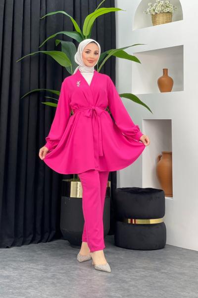 Gökyüzü Pantolonlu Takım Pembe