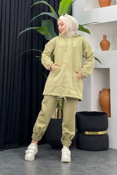 Gölge Scuba Pantolonlu Takım Yağ Yeşili
