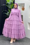 Gonca Şifon Elbise Pembe