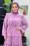 Gonca Şifon Elbise Pembe