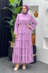Gonca Şifon Elbise Pembe