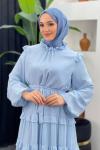 Gonca Şifon Elbise Bebe Mavisi
