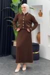 Gonca Triko Etekli Takım Kahverengi