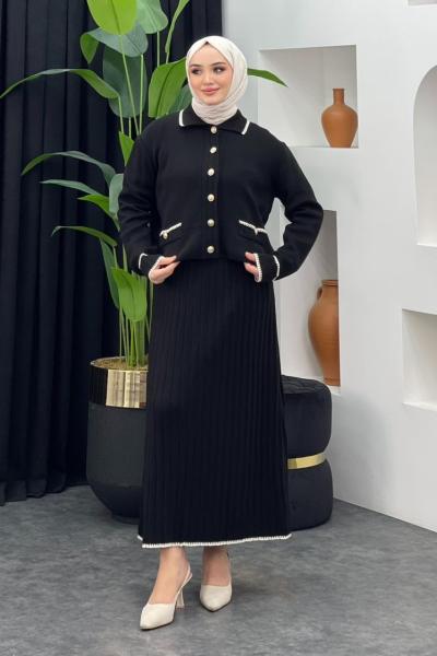 Gonca Triko Etekli Takım Siyah