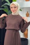 Gülce Etekli Takım Kahverengi