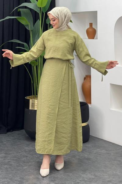 Gülce Etekli Takım Fıstık Yeşili