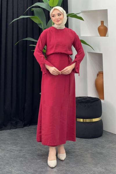 Gülce Etekli Takım Bordo