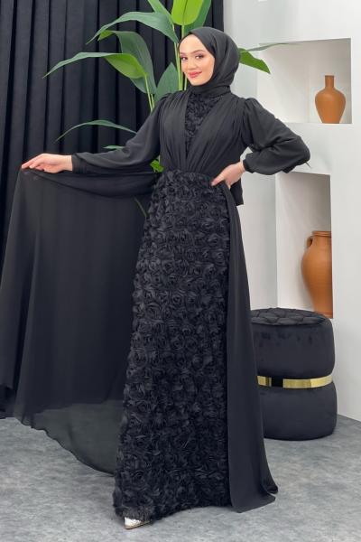 Gülçiçek Abiye Siyah
