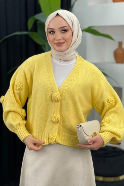 Güllü Hırka Sarı