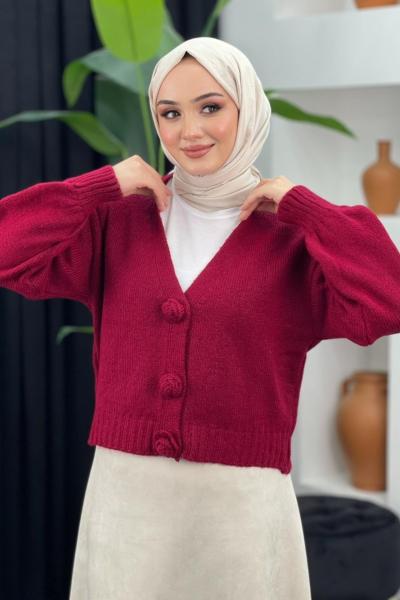 Güllü Hırka Bordo