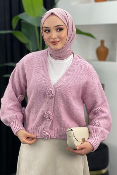 Güllü Hırka Pembe