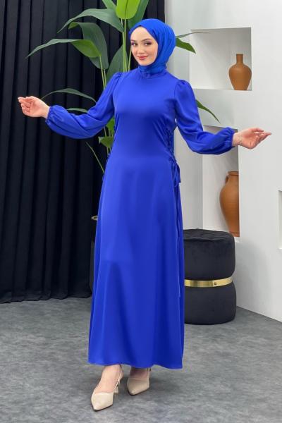 Gülsüm Elbise Saks Mavisi