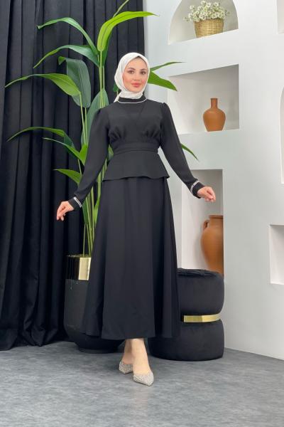 Hafsa Etekli Takım Siyah