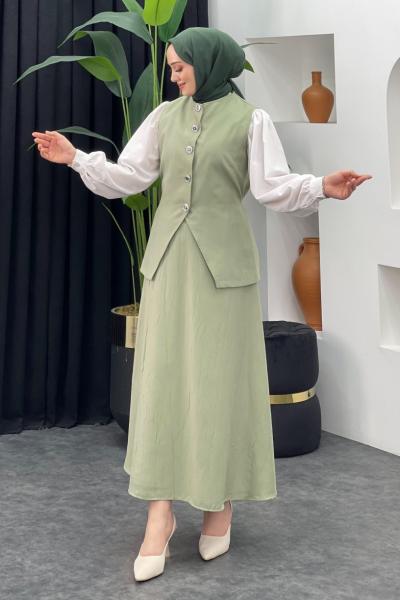 Hasret Etekli Takım Fıstık Yeşili