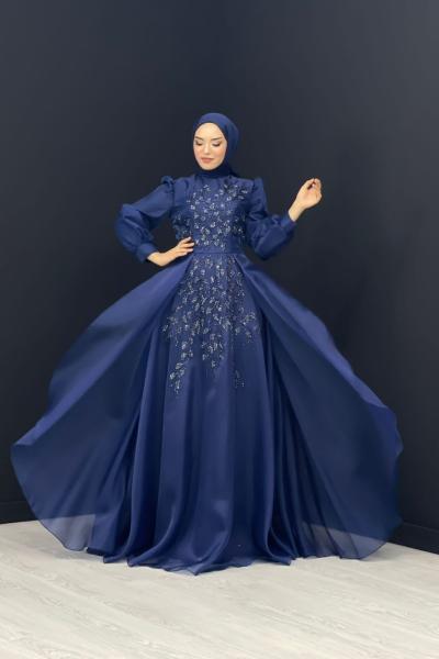 İhtişam Abiye Lacivert