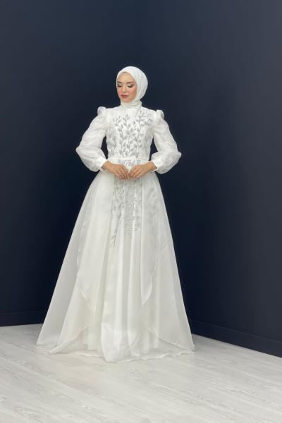 İhtişam Abiye Beyaz