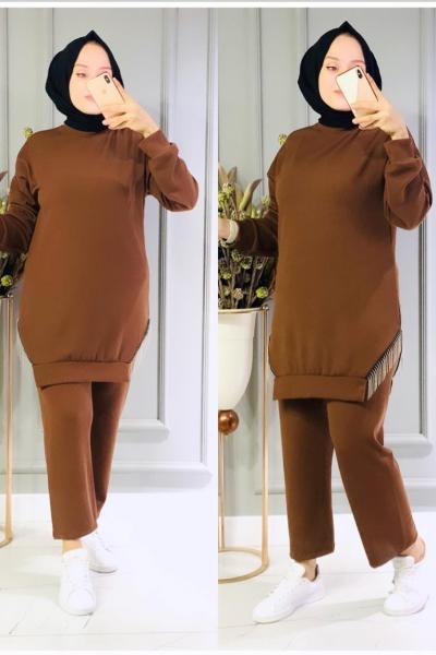 İkon Triko Takım Kahverengi