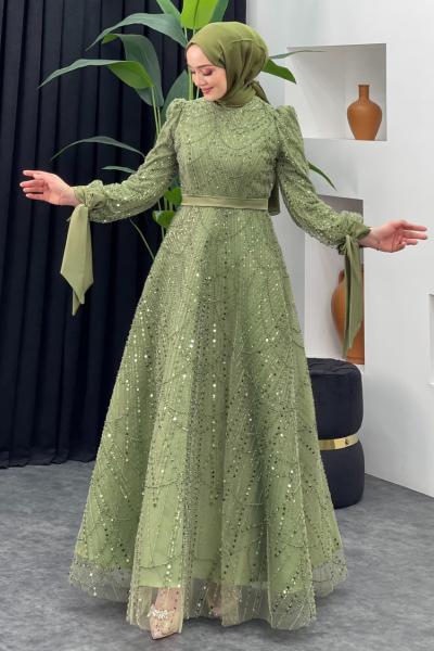 İkra Kabarık Abiye Fıstık Yeşili