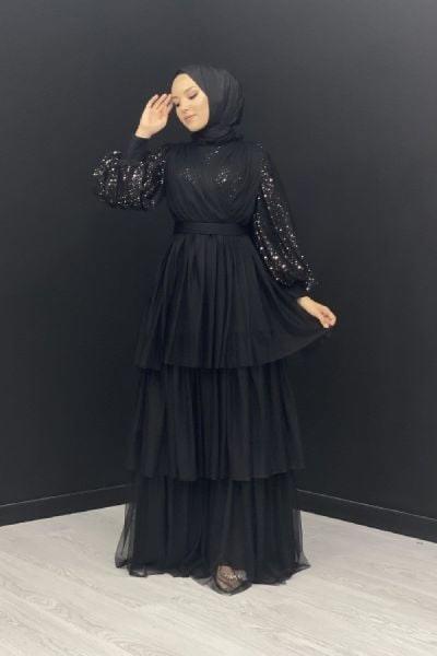 İncilay Elbise Siyah/Gold